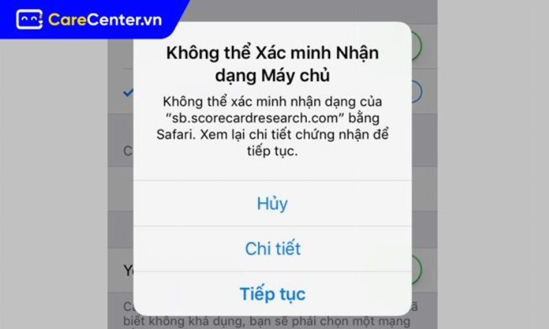 Cập nhật hệ điều hành điện thoại giúp sửa lỗi bảo mật và lỗi “không thể xác minh nhận dạng máy chủ”